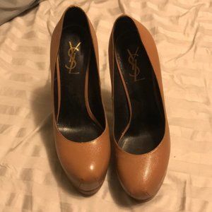 Authentic Yves Saint Laurent YSL Tan High Heels